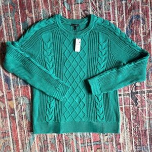 Talbots NWT Medium 100% Cotton Cable Knit Sweater